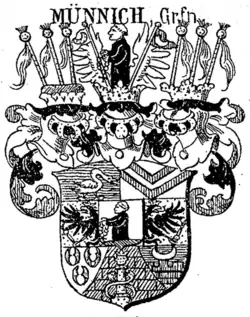 Wappen der Grafen von Münnich (1741) bei Johann Siebmacher
