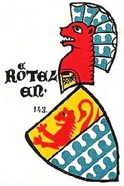 Vier Reihen Wolkenfeh, Wappen der Herren von Rötteln