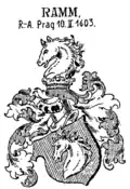Verbessertes Wappen derer von Ramm von 1603 in Siebmachers Wappenbuch