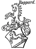 Bürgerliches Wappen der Rappard nach einem Siegel des D. Rappard in Kleve von 1795 in Siebmachers Wappenbuch