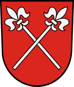 Remichinger Wappen mit gekreuzten Glefen (erstmals 1258 belegt)[19]