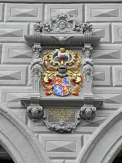 Das Wappen Wilhelm des Jüngeren im 16. Jahrhundert. Abbildung am Alten Rathaus in Celle.
