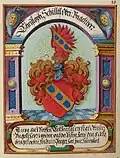 Wappen der Schiltl im Wappenbuch Ungeldamt Regensburg, Christoph Schilltl, Obrister Ungeltherr 1580