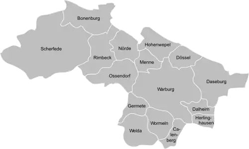 Gliederung der Stadt Warburg