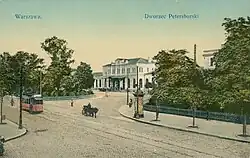 Postkarte von 1912. Im Vordergrund verläuft die Ulica Wileńska