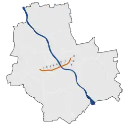 Übersichtskarte Łazienkowska-Stadtautobahn