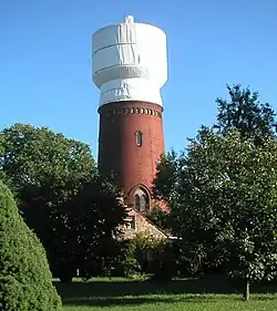 Wasserturm mit Sicherungsplane, 2006