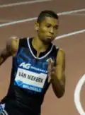 Der spätere Weltmeister, Olympiasieger und Weltrekordinhaber Wayde van Niekerk schied hier als Fünfter in 46,37&nbsp;s&nbsp;aus