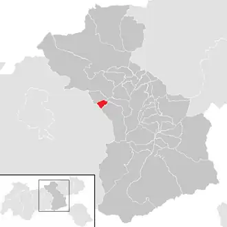 Lage der Gemeinde Weer im Bezirk Schwaz (anklickbare Karte)