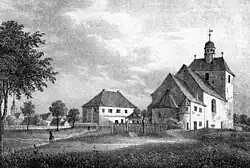 Wehrkirche Pomßen um 1840