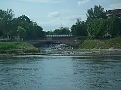 Mündung der Weißeritz in die Elbe bei einem Pegelstand von 86 cm