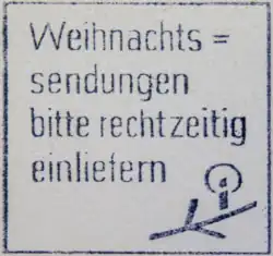 Sonderstempel­abdruck der Deutschen Bundes­post 1960: Doppel­binde­strich als Schrift­variante des Bindestrichs