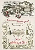 Werbeanzeige der Brauerei um 1900