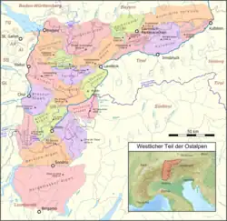 Ostalpen zwischen Bergamo und Kufstein