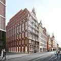 Wiederverwendung des Giebels der Sonnenapotheke neben der Rekonstruktion der Essighausfassade 2024