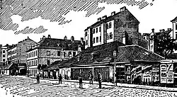 Letztes – 1911 bestehendes, abzutragendes – Gebäude des Linienamts Am Tabor, Alliiertenstraße 2