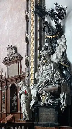 Epitaphien für Graf Paul Sixt III. von Trautson (links) und Fürst Johann Leopold Donat von Trautson (rechts) in der Wiener Michaeler­kirche