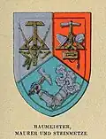 Maurerkelle in einem Wiener Gewerbewappen