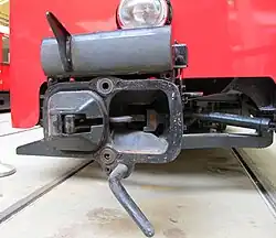 Scharfenbergkupp­lung an einem Trieb­wagen N1 der Wiener Stadtbahn