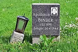 Grab von Apollonia Binder im Ehrenhain der Gruppe 40 im Wiener Zentralfriedhof