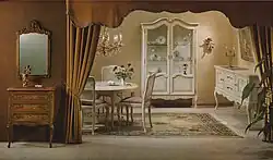 Speisezimmer Schleiflack, Kommode u. Spiegel Eiche, A-L Barock, ab 1965