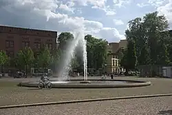 Blick nach Südwesten mit Einmündung der Zeppelinstraße