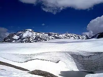 Schneehorn über dem Plaine-Morte-Gletscher rechts vom Wildstrubel