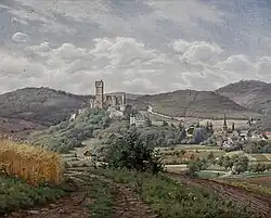 Blick auf das Dorf und die Burg Kronberg (1894)