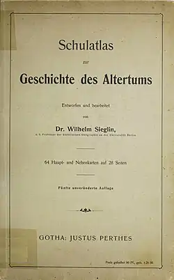 Schulatlas zur Geschichte des Altertums, Buchdeckel.
