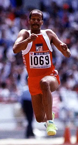 Vizeweltmeister Willie Banks (hier bei den Olympischen Spielen&nbsp;1988)