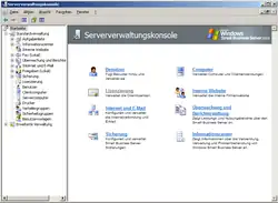 Screenshot von Windows Small Business Server 2003 R2 Serververwaltungskonsole