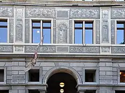 Detailansicht der Fassade auf der Rückseite
