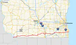 Karte der Wisconsin State Highway 11