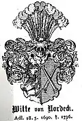 Witte von Nordeck, 1690 (erloschen 1736)