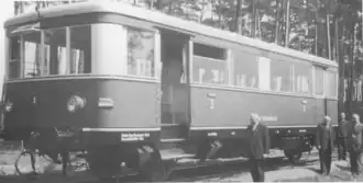 historisches Foto des Triebwagens Wittlager Kreisbahn T2