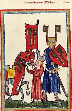 Wolfram von Eschenbach (fiktives Autorenporträt im Codex Manesse)