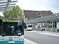 Neoplan-Bus des Stadtverkehrs am Wormser Hauptbahnhof (2005)