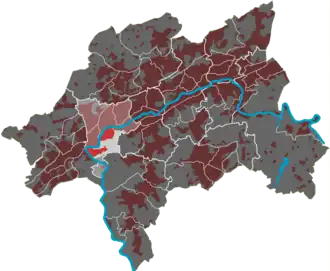 Lage des Quartiers Zoo im Stadtbezirk Elberfeld-West