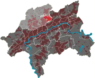 Lage des Wohnquartiers Uellendahl-Ost in Wuppertal