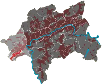 Lage des Quartiers Westring im Stadtbezirk Vohwinkel
