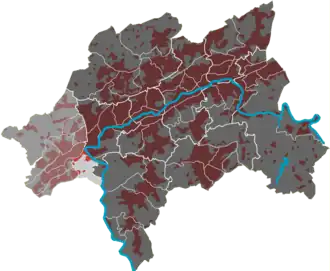 Lage des Quartiers Schrödersbusch im Stadtbezirk Vohwinkel