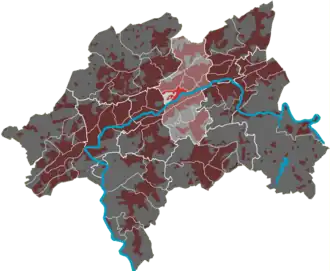 Lage des Quartiers Loh im Stadtbezirk Barmen