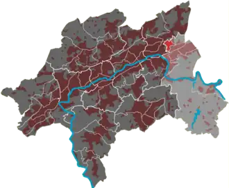 Lage des Quartiers Hilgershöhe im Stadtbezirk Langerfeld-Beyenburg