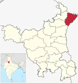 Positionskarte des Distrikts Yamunanagar