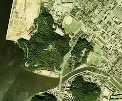 Luftaufnahme der Burg (1976)