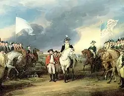 Die Kapitulation von Lord Cornwallis bei Yorktown.