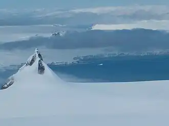 Blick vom Miziya Peak auf den Sharp Peak