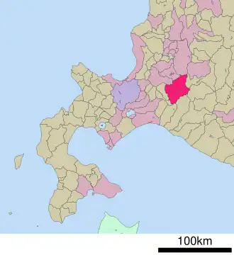 Lage Yūbaris in der Präfektur