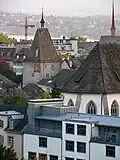 Grimmenturm und Predigerkirche, Blick von ETH-Terrasse