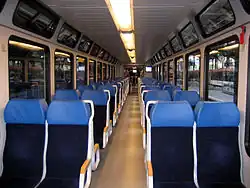 Sitzteiler 2+2 in einem Triebwagen der Zentralbahn